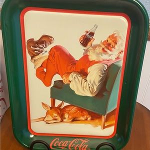 Coca Cola 1989 ‎ “Santa with Deer” tray